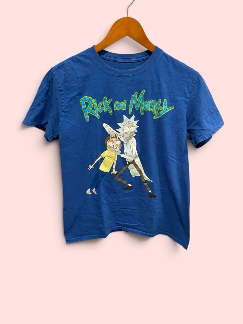 Rick and Morty blue broken in t-shirt animation cartoons